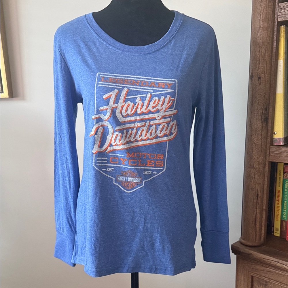 Harley-Davidson Blue Graphic Long Sleeve Tee